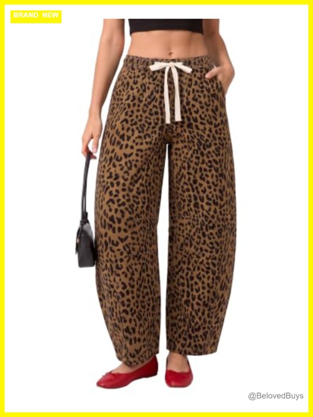 Utyful Women's Barrel Jeans Elastic Waist Pull On Baggy Denim